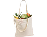Naturfarbene Baumwolltasche mit langen Henkeln